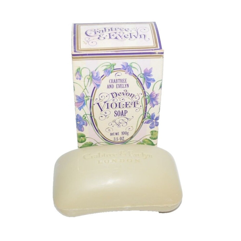 Vtg Crabtree & Evelyn Devon Violet‎ Soap 3.5 oz 100g In Box Retired